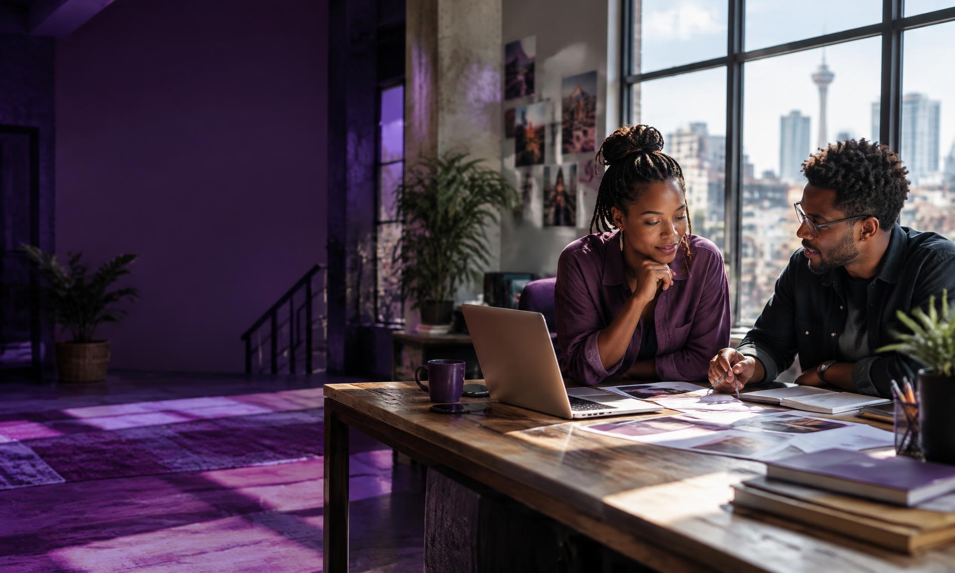 South African business owner and digital specialist collaborating