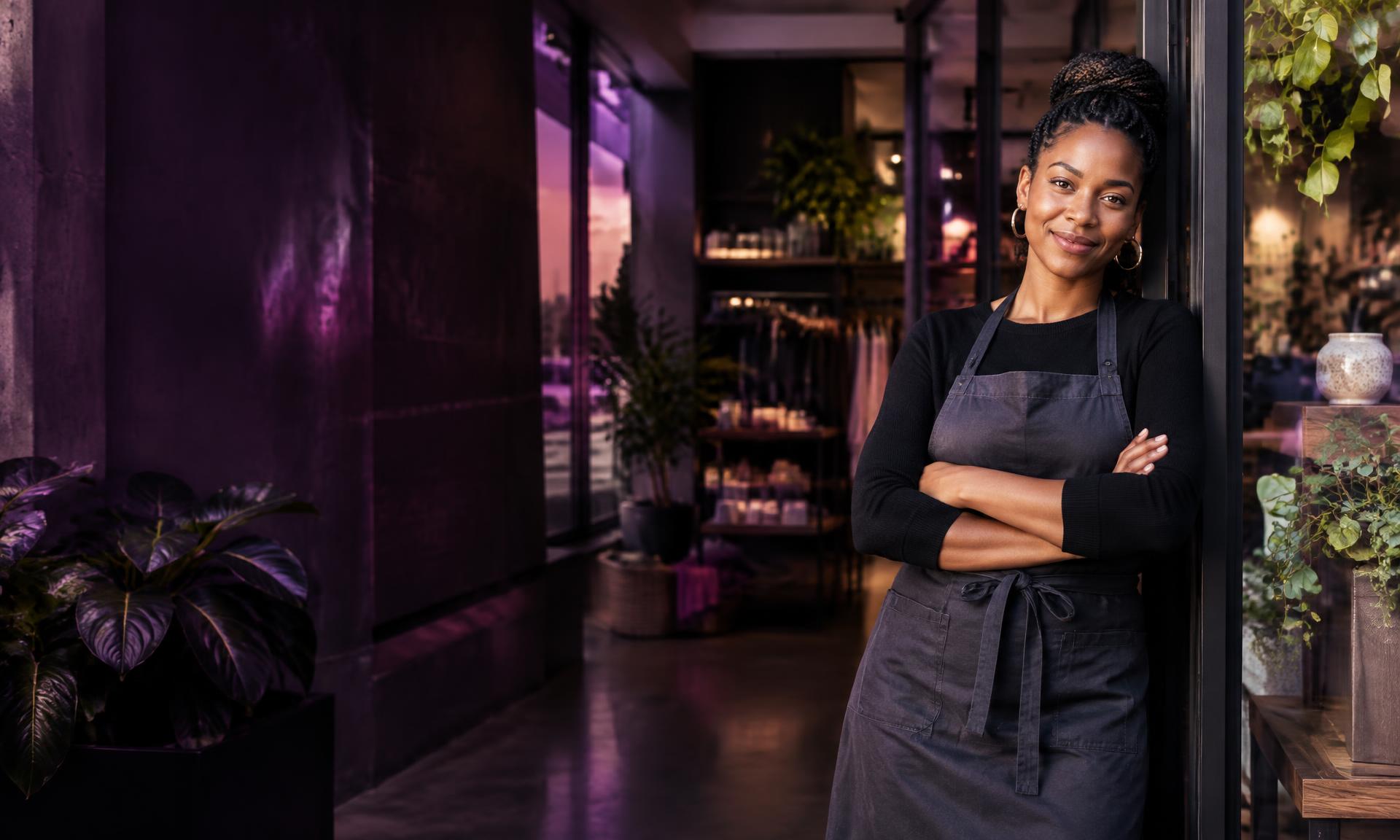 South African small business owner at her shop